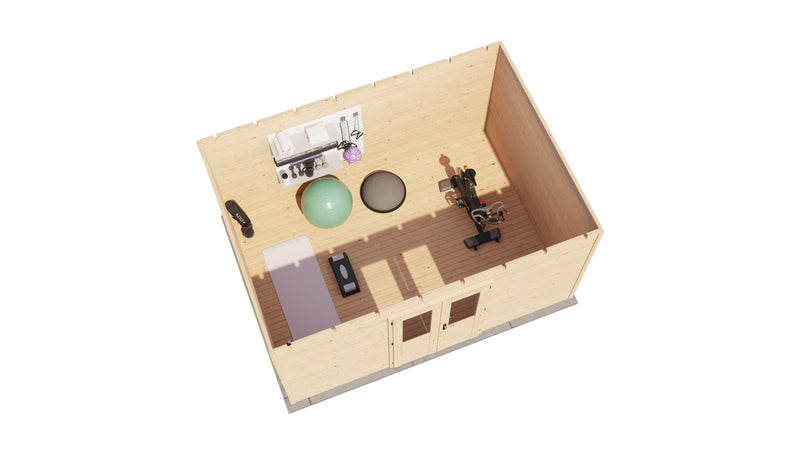 Aerial view of garden building