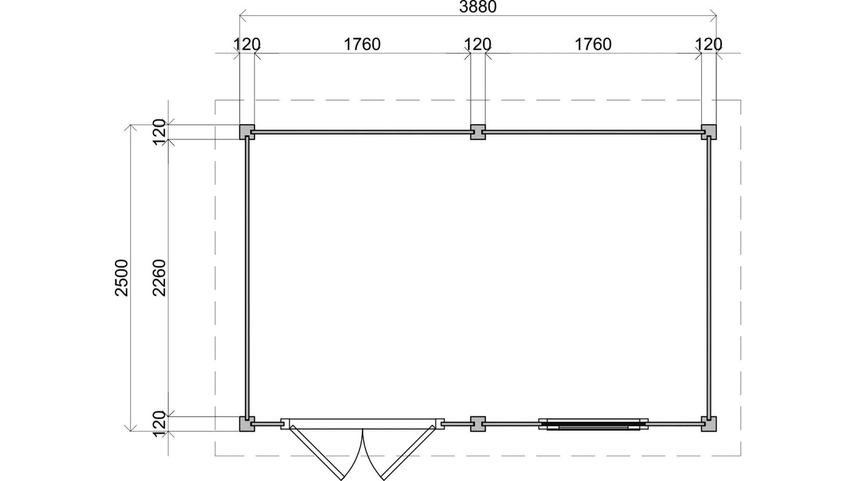 Ossett 3.9m x 2.5m