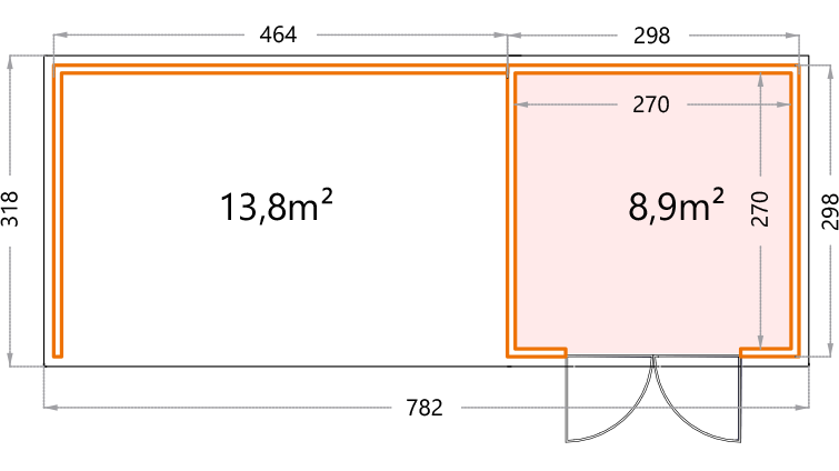 Dimensions for 3030 Closed Lounge