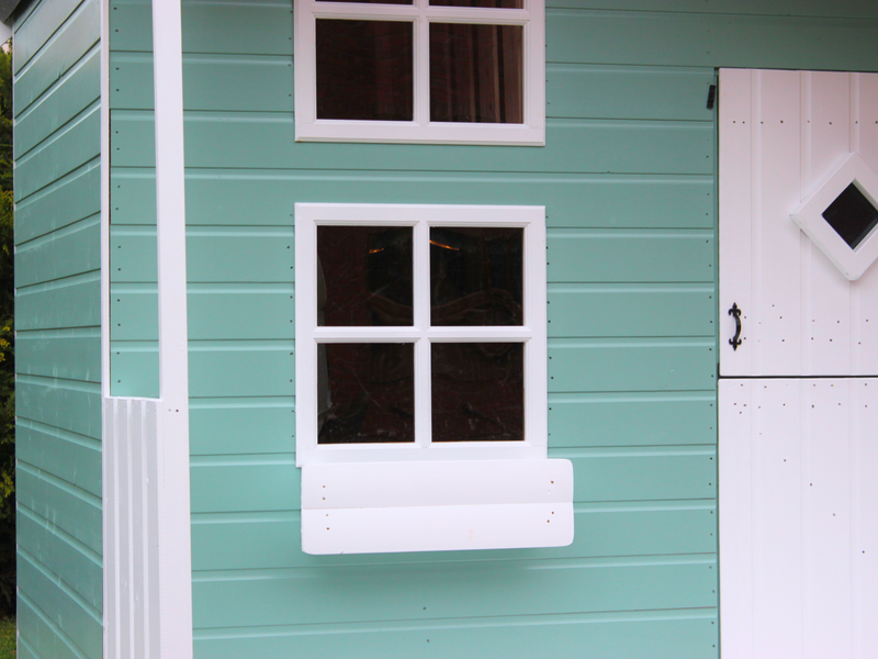 Close up of white painted acrylic windows. 
