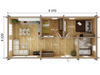 Albrigsten residential log cabin floorplan with measurements