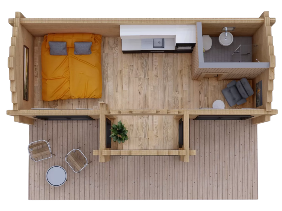 Aveli residential log cabin floorplan