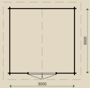 Dimensions for the B81 Log Cabin