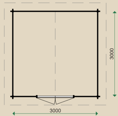 Dimensions for the B81 Log Cabin