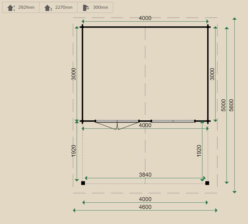 Dimensions of the BN01 Log Cabin.