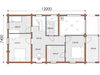 Bob two-storey residential log cabin upper floor floorplan with measurements