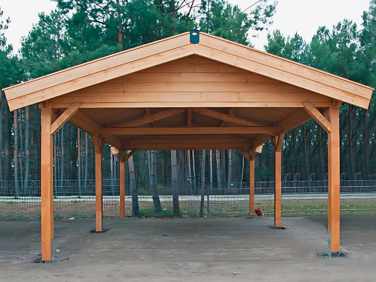 C2 Carport in a natural finish, viewed from the front