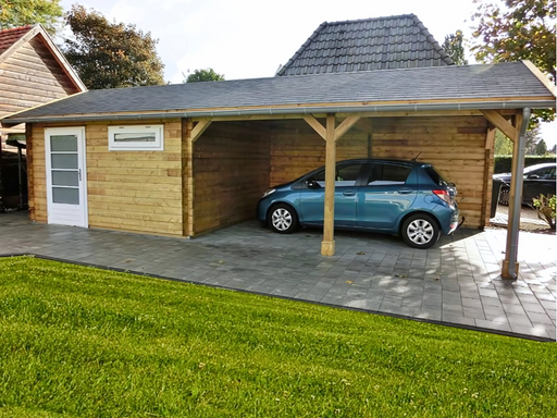 C3 Carport in a natural finish, viewed from the front