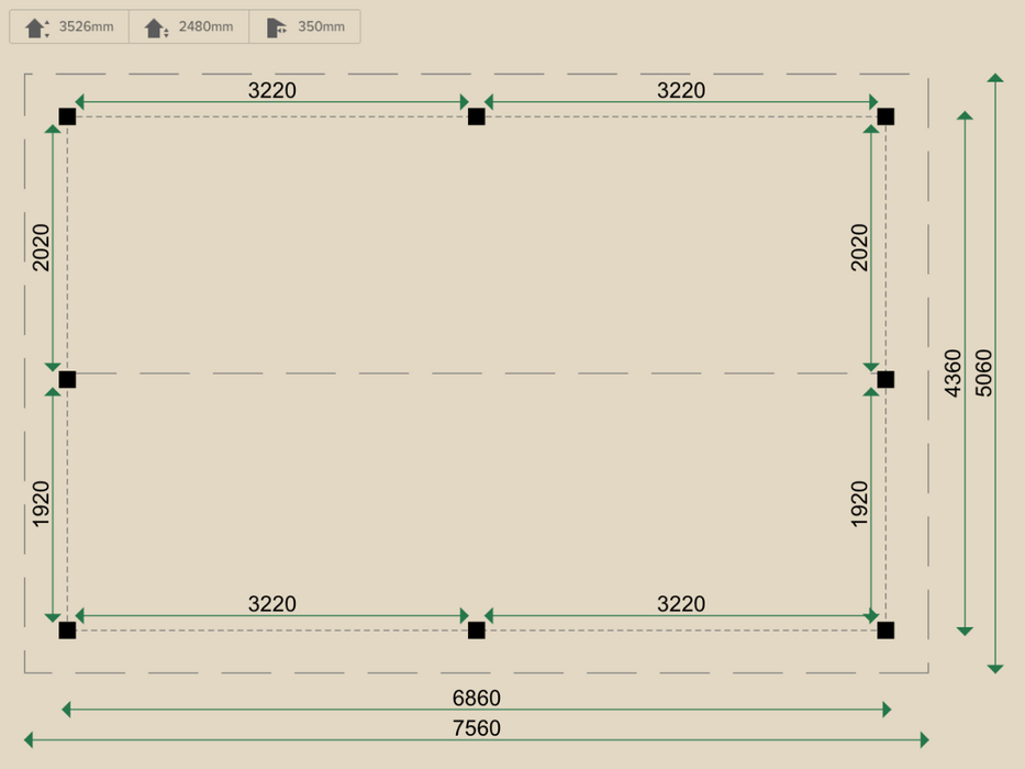 CP6 Carport Dimensions