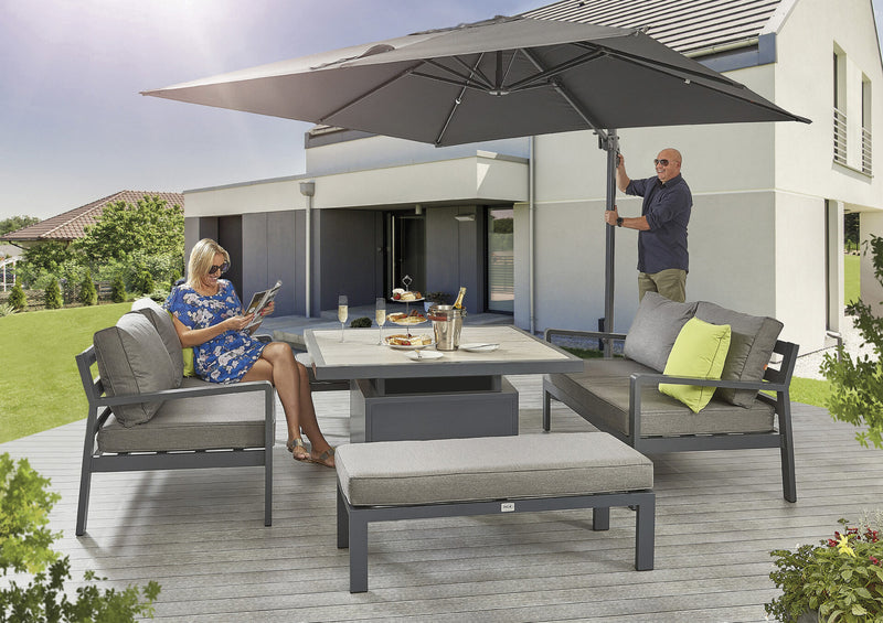 Tutbury Dual Height Table with Sofas and Benches