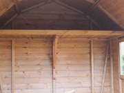 Interior loft / elevated storage space within the dutch barn.