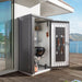 Steel equipment locker on a modern house's decking, overlooking stunning scenery