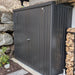 Steel equipment locker in a happy customer's garden