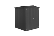 Europa steel shed in metallic dark grey