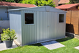 Europa steel shed with optional windows added by a customer