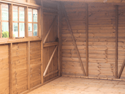 Interior of the Heavy duty pent shed viewed from back right side.