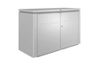 Highboard steel outdoor storage box in metallic silver