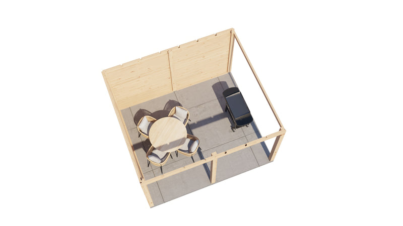 Aerial view of the Hotham 3.9m x 3.4m.