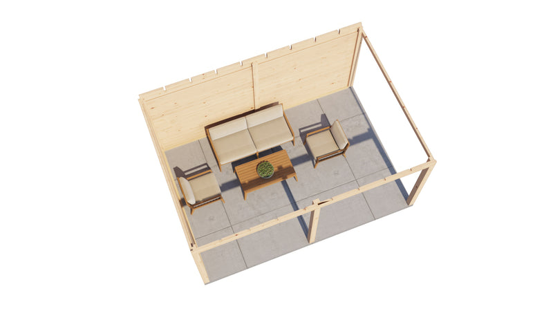 Aerial view of Leven 4.9m x 3.4m.