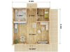 Lars two-storey residential log cabin ground floor floorplan with measurements