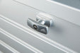 LeisureTime steel outdoor storage box handle closeup