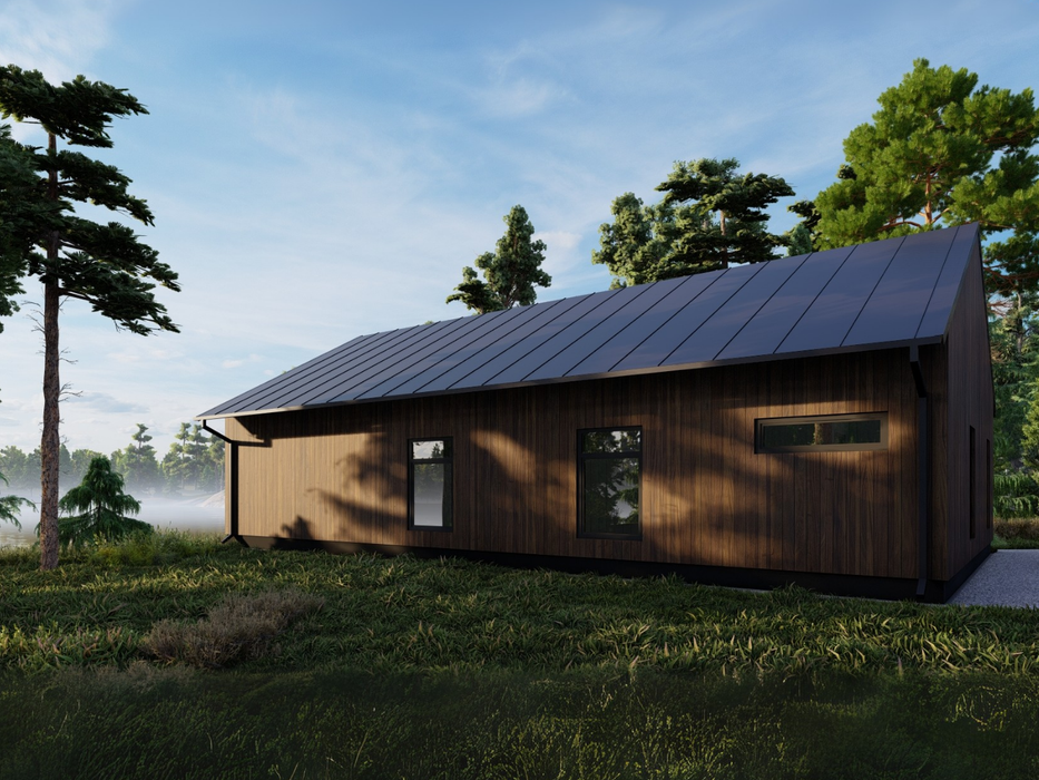 Maria residential log cabin, viewed from the right hand side of the building