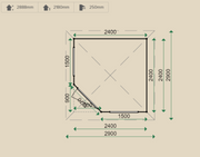 Dimensions for the P563 Summerhouse.