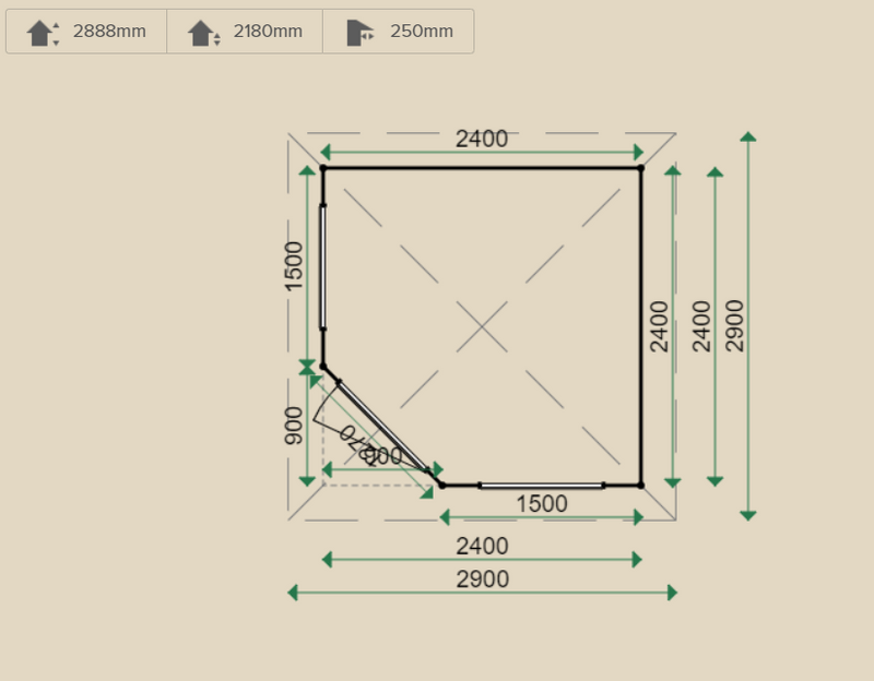 Dimensions for the P563 Summerhouse.