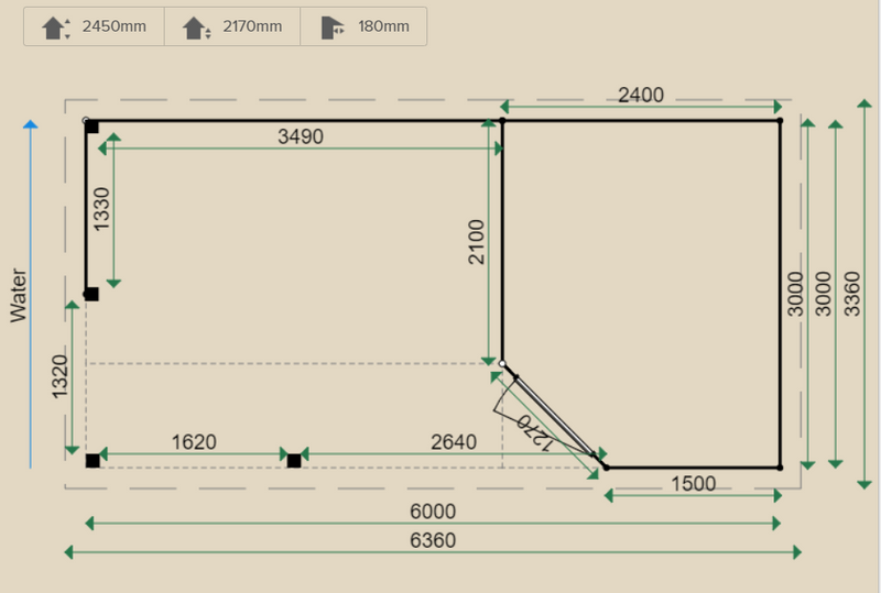 Dimensions for the PL16 Summerhouse. 