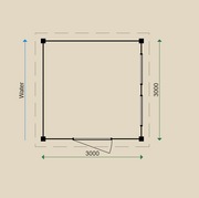 Dimensions for the PS84 Summerhouse.