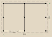 Dimensions for the PS92 Summerhouse.