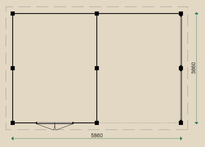 Dimensions for the PS92 Summerhouse.