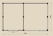 Dimensions for the PS93 Summerhouse. 