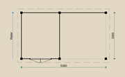 Dimensions of the PSD16 Summerhouse.