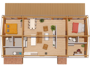 Richard residential log cabin floorplan