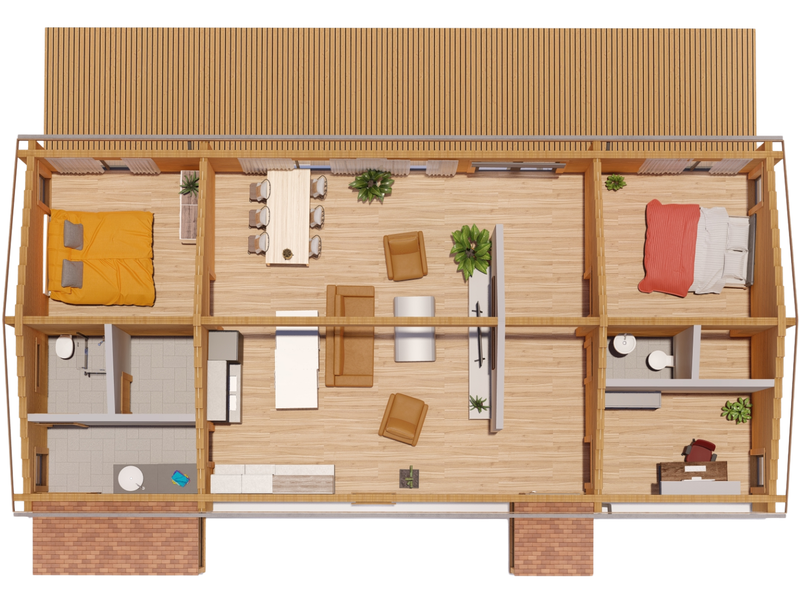 Richard residential log cabin floorplan