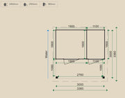 Dimensions for the SP44B Summerhouse.