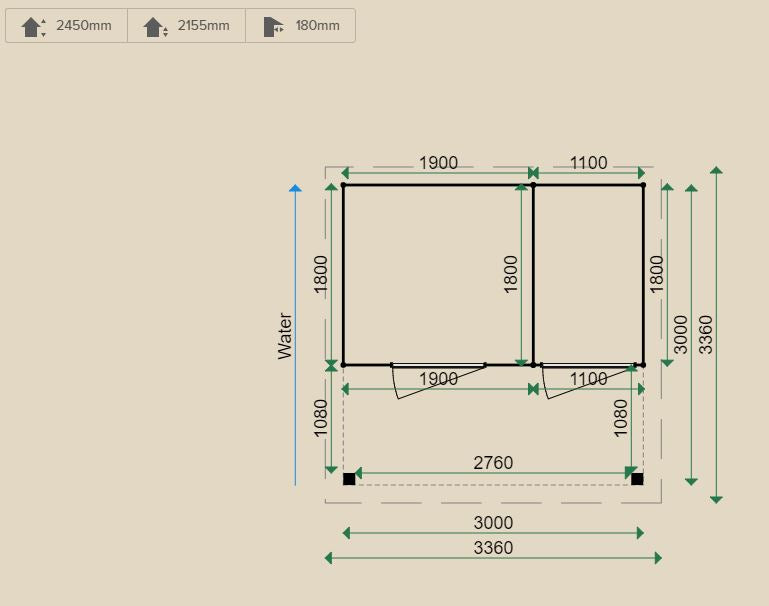 Dimensions for the SP44B Summerhouse.