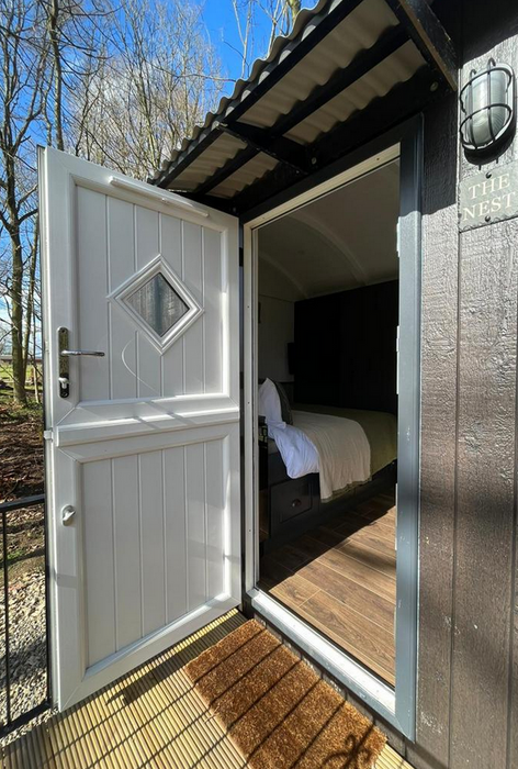 Shepherds Hut Glamping Pod Open Door