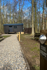 Shepherds Hut Glamping Pod External View