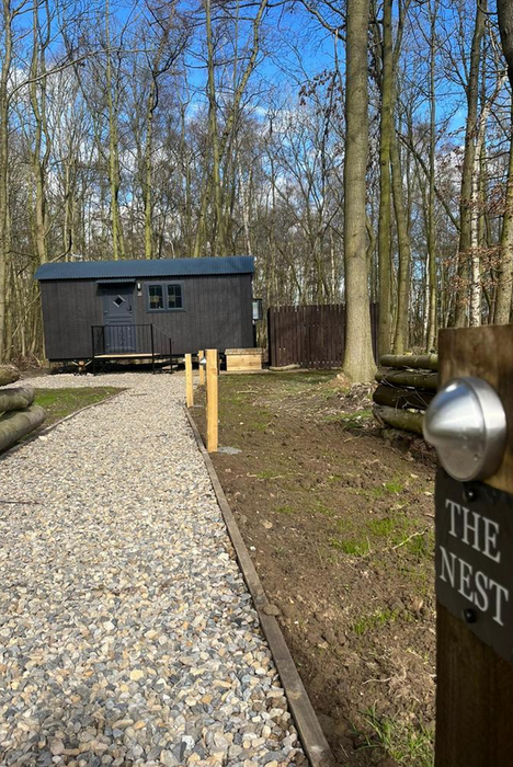 Shepherds Hut Glamping Pod External View