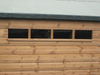 Close up of small security windows. 