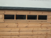 Close up of small security windows. 
