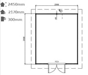 Dimensions for the SP39B Summerhouse.