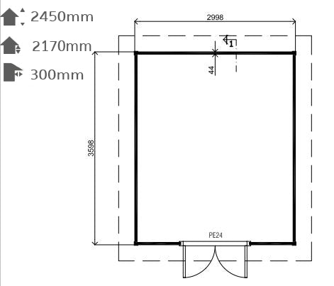 Dimensions for the SP39B Summerhouse.