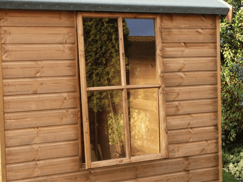 Close up of the side opening window on the studio summerhouse.