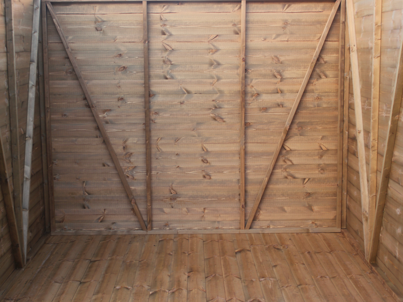 Interior view of Supreme pent shed.