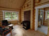 Interior view of the Toots Sauna residential log cabin