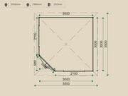 Dimensions for the VS503 Summerhouse