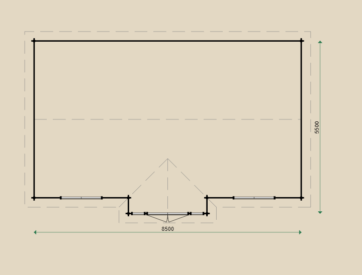 Dimensions of the B80 Log Cabin